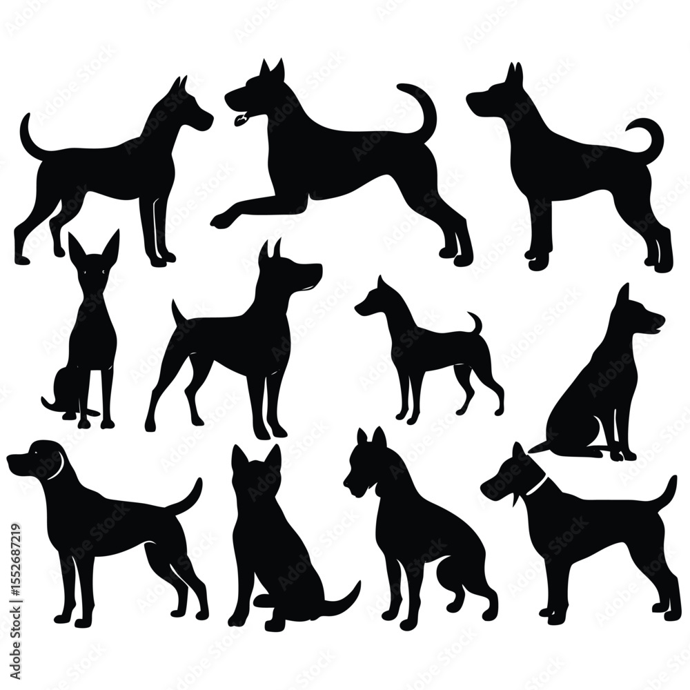 dog silhouettes vector dog silhouettes vector