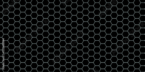 A seamless metallic grid pattern with hexagonal holes creates an industrial steel mesh texture, perfect for a modern black chrome speaker grill design backdrop