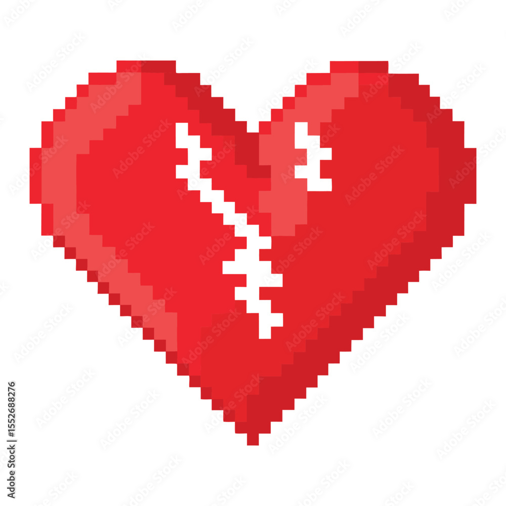 Obraz premium Pixel broken heart