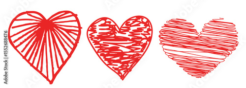 Red heart drawing love valentine's day passion declaration