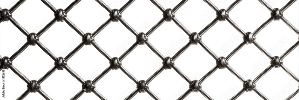 Naklejka premium Steel mesh pattern isolated white background