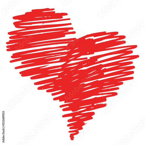 Red heart drawing love valentine's day passion declaration