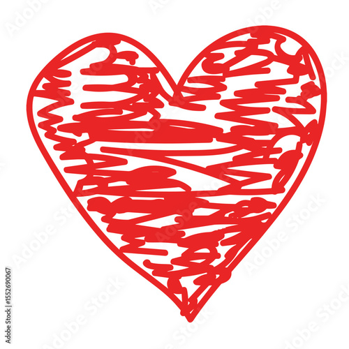 Red heart drawing love valentine's day passion declaration