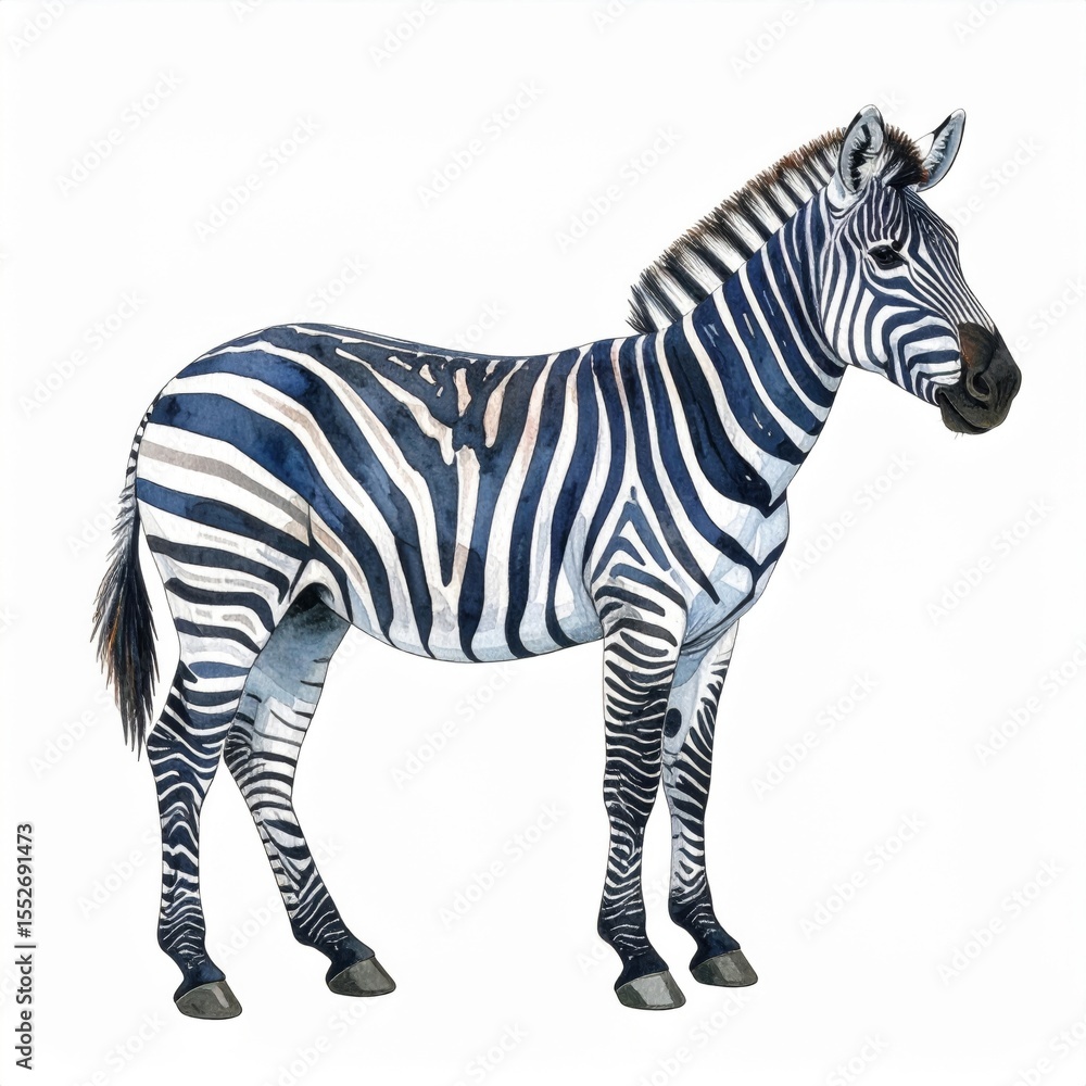 Obraz premium Watercolor Painting Of A Zebra