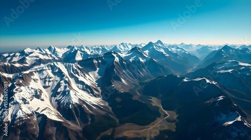 Wallpaper Mural Stunning aerial drone view of a majestic mountain range. Torontodigital.ca