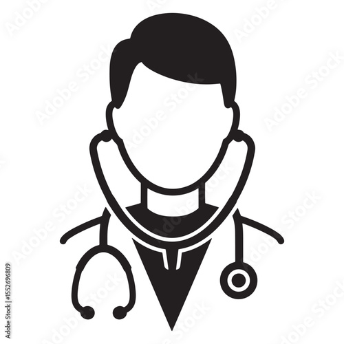 Vector illustration of a professional doctor wearing a stethoscope medical healthcare concept