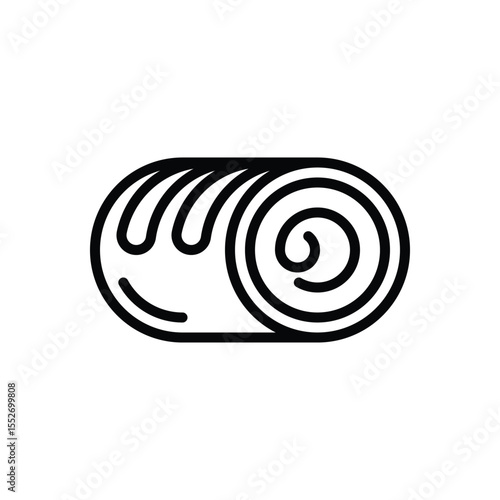 Black line icon for chocolate roll
