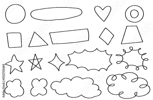 手書き・落書きの図形シンプルセット