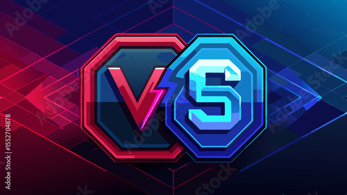 Epic showdown with a vibrant VS graphic set on abstract digital background