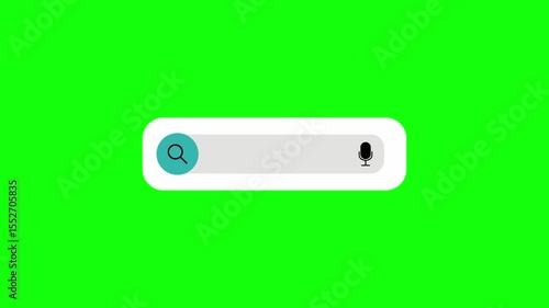 Flat search bar field internet browser bar on Green background for websites and info lookup, high quality 4K and HD video animation for social media use