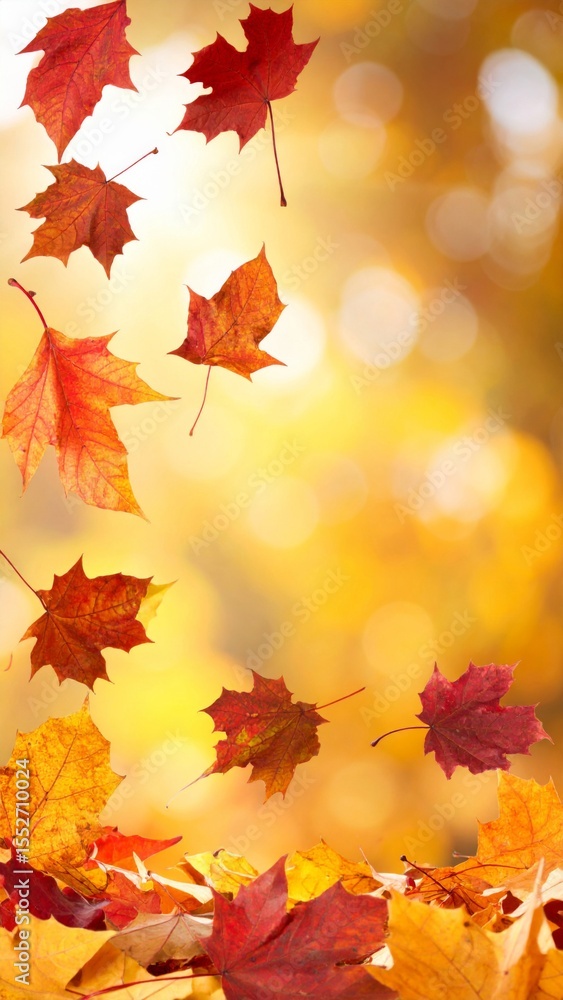Falling Autumn Leaves Background Falling Autumn Leaves Background