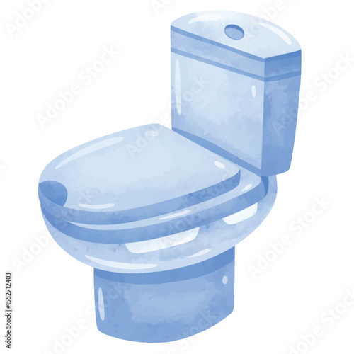 Watercolor hand painted western toilet, clip art of toilet, toilet clip art, clip art toilet, sitting toilet cartoon illustration in watercolor painting style, toilet clipart, flush toilet bowl