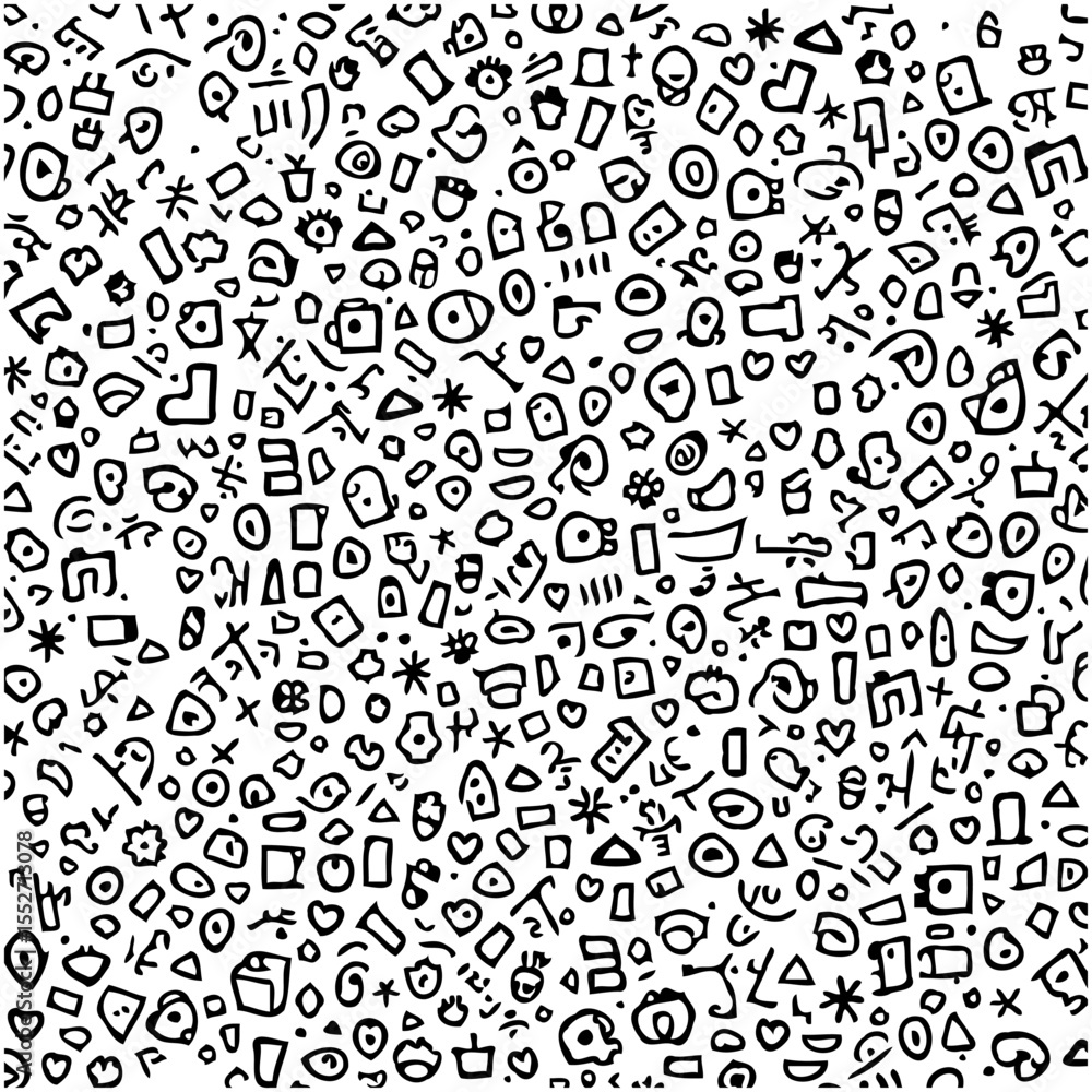 Abstract Doodle Pattern Background with Hand-Drawn Elements for Creative Design Abstract Doodle Pattern Background with Hand-Drawn Elements for Creative Design