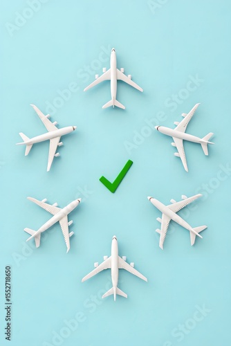 Airplane with Check Mark Symbolizing Travel Recovery and Post-Pandemic Flight Approval