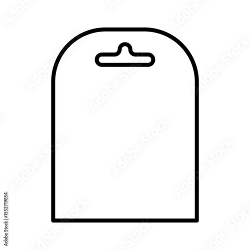 Wooden, silicone or plastic kitchen board. Kitchenware icon. Line vector kitchen utensil and tool. Cutlery illustration