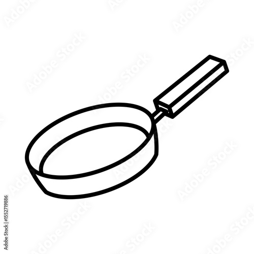 Pan. Kitchenware icon. Line vector kitchen utensil and tool. Cutlery illustration