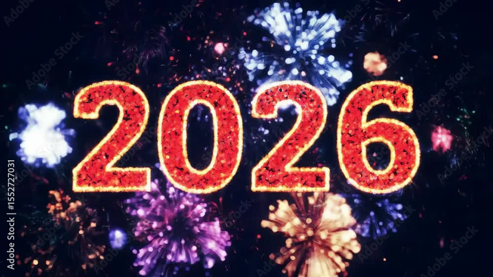 Happy New Year 2026! Fireworks Celebration Happy New Year 2026! Fireworks Celebration