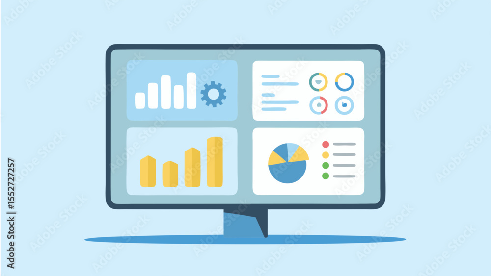 Data Dashboard Analytics Charts Monitor Illustration Statistics Performance Report Visuals Business Data Dashboard Analytics Charts Monitor Illustration Statistics Performance Report Visuals Business