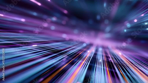 Dynamic Burst of Colorful Light Rays Creating a Vibrant Abstract Visual of Speed and Motion in Digital Environment