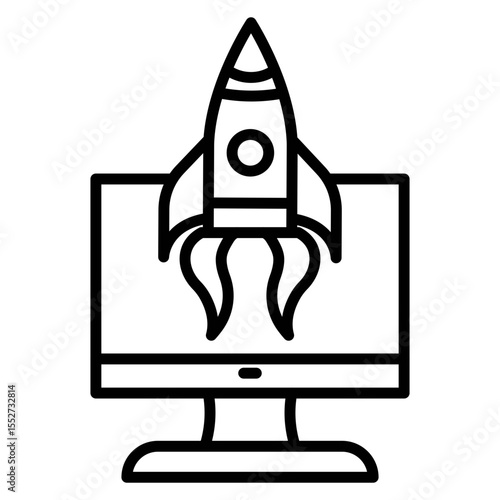 Project Launch Vector Icon