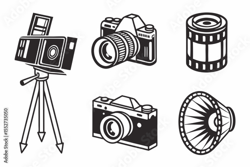 set of retro cameras