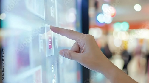 Hand touching interactive screen