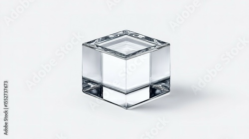 Transparent cube-shaped object.