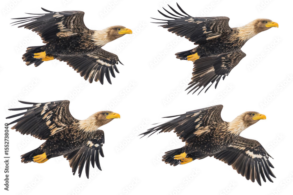 Fototapeta premium Majestic Eagle flies through the Air with Graceful flight, and wings flaping fast