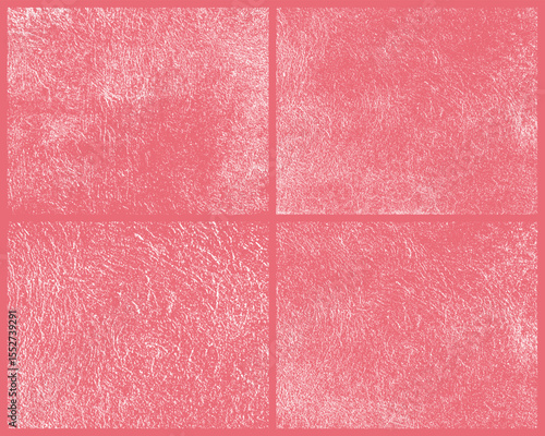 This image showcases four pink quarters, each with a white textured surface, ideal for creating abstract backgrounds for graphic and web design applications.