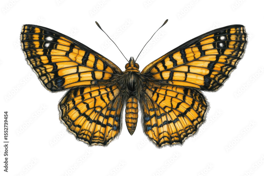 Obraz premium Capture Close-up Details Of A Butterfly, Showing The Pattern and Color Of Wing.