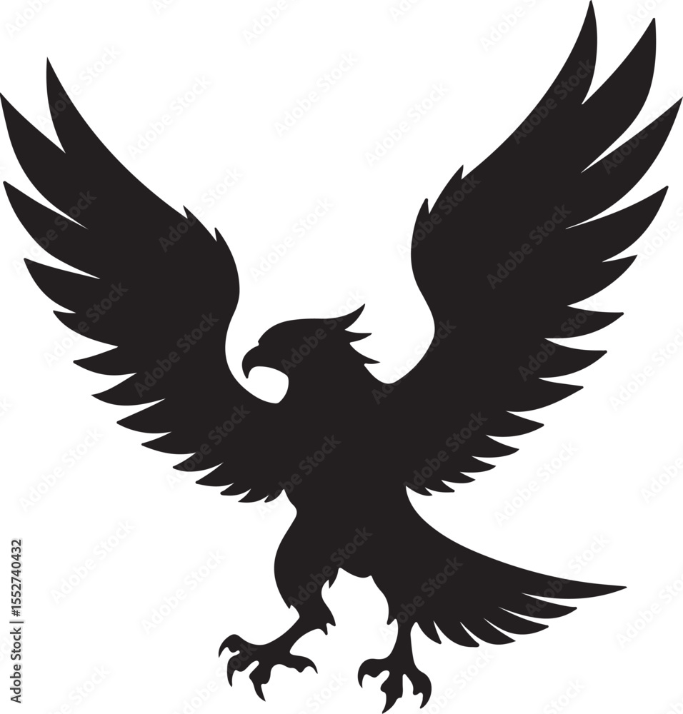 Fototapeta premium Eagle in Flight Silhouette – powerful and dynamic pose with wings spread. 