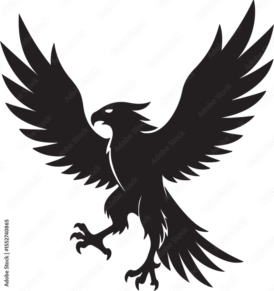 Fototapeta premium Eagle in Flight Silhouette – powerful and dynamic pose with wings spread. 