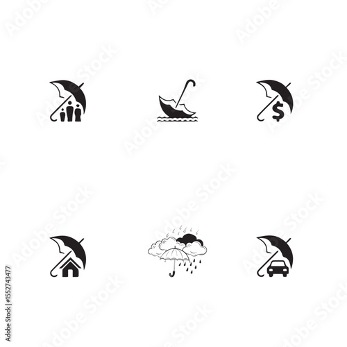 Group umbrella vector design