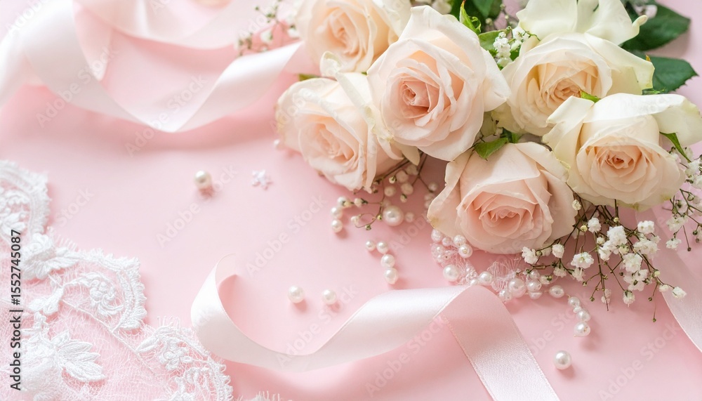 Fototapeta premium ピンク系の花のフェミニンな背景素材