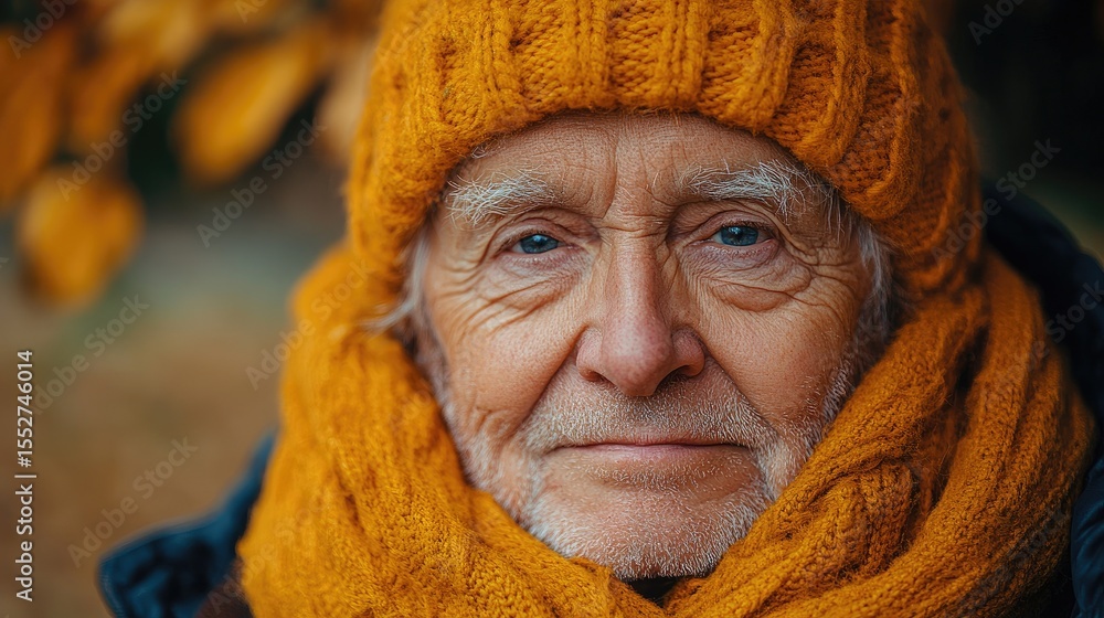 Elderly man autumn portrait. Elderly man autumn portrait.