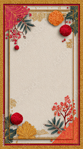 Elegant  invitation templates with traditional borders and blank space for custom text — perfect for Upanayanam, weddings, poojas, and other cultural events.