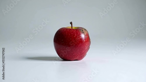 Transformation of a red apple: fresh to decayed in timelapse sequence