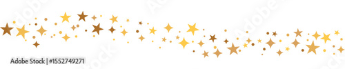 Christmas banner. Gold star border, divider vector