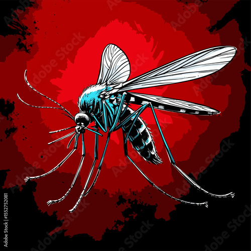 Very detailed and realistic mosquito illustration