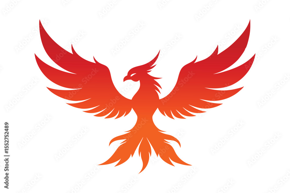 Obraz premium Majestic phoenix vector illustration isolated on white background