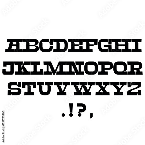 Font alphabet, vector, letters, numbers, punctuation marks,