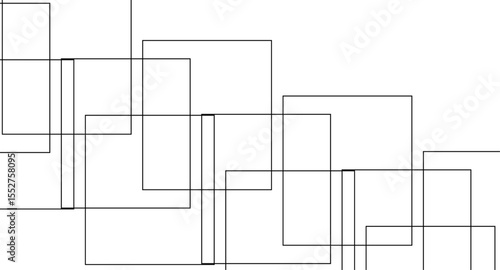 Abstract illustration featuring a bold black lines on a clean white background. The lines should have artistic variations such as rough edges, sketch-like textures.