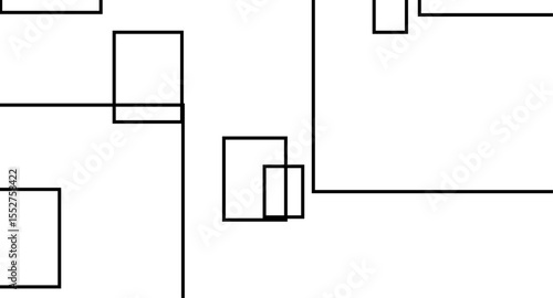 Abstract illustration featuring a bold black lines on a clean white background. The lines should have artistic variations such as rough edges, sketch-like textures.