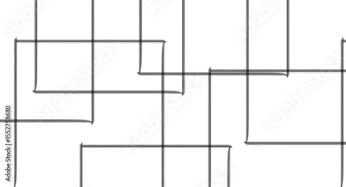 Abstract illustration featuring a bold black lines on a clean white background. The lines should have artistic variations such as rough edges, sketch-like textures.