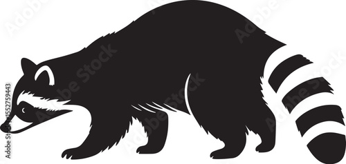 Print Raccoon Walking Silhouette