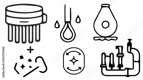 Icon Set of Smart Water Safety Alerts and Automation set of beer bottles