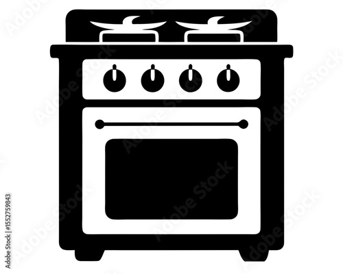 Gas stove Vector Art, Kitchen Icon Vector