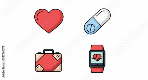 Healthcare and Medical Icons for Digital Design and Health Monitoring