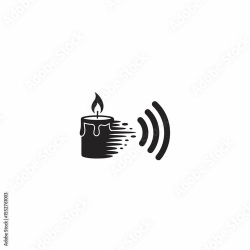 Aromatherapy Candle with Wi-Fi Signal Icon Symbolizing Home Comfort and Connectivity