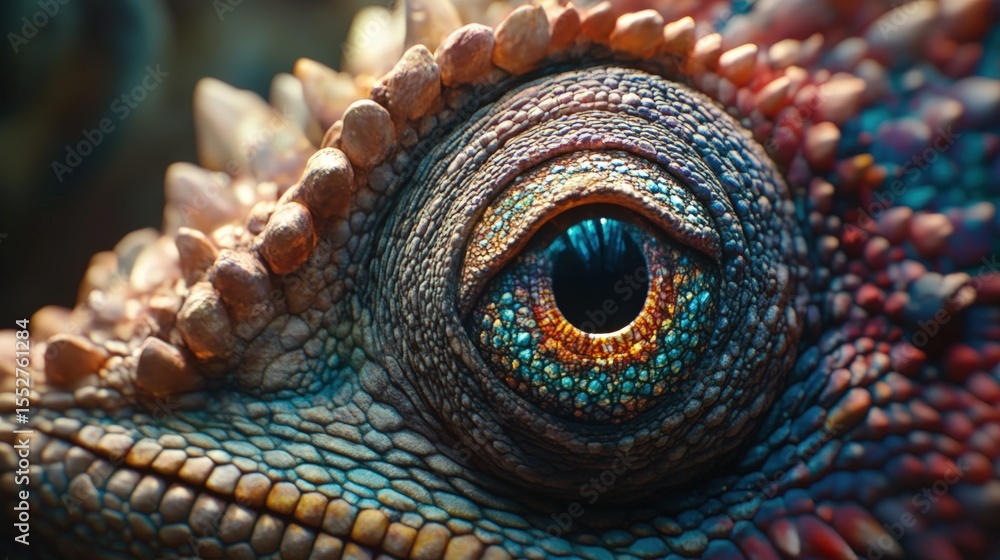 Obraz premium A close up image of a reptile eye with scales